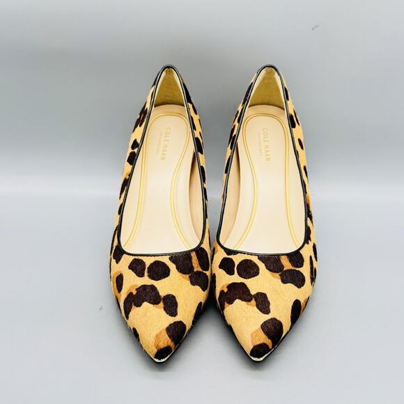 Cole Haan Shoes Womens 8.5 Brown Leopard Calf Hair Grandseries Dress Pumps Heels - Picture 3 of 13